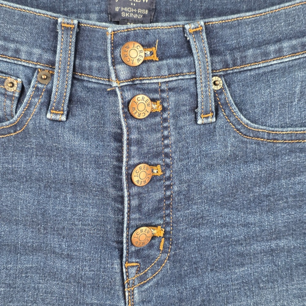 J.Crew 10" High-Rise Skinny Jeans Womens 28 Dark Wash Button Fly BK585 FA22 - Picture 3 of 14